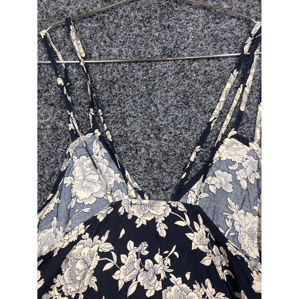 Brandy Melville Dress OS Black Floral Strappy Mini Rayon Boho Summer Coquette - Picture 6 of 6